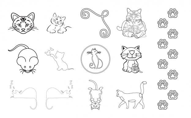 Cuddly Kitties Journal Template Journal Graphics Lineart