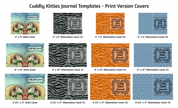 Cuddly Kitties Journal Template Print Version Covers