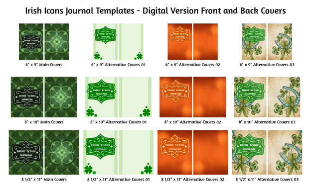 Irish Icons Journal Template Digital Version Covers