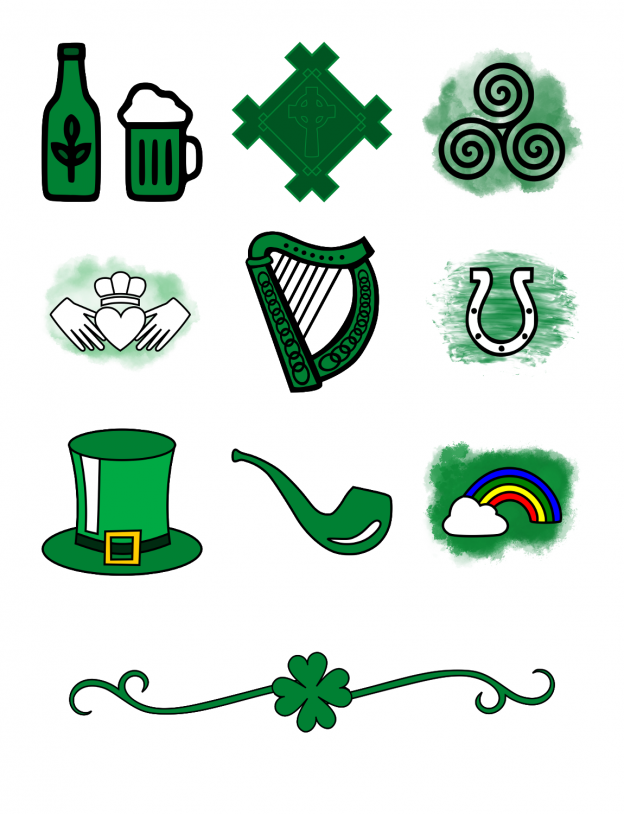 Irish Icons Journal Template Journal Graphics Green