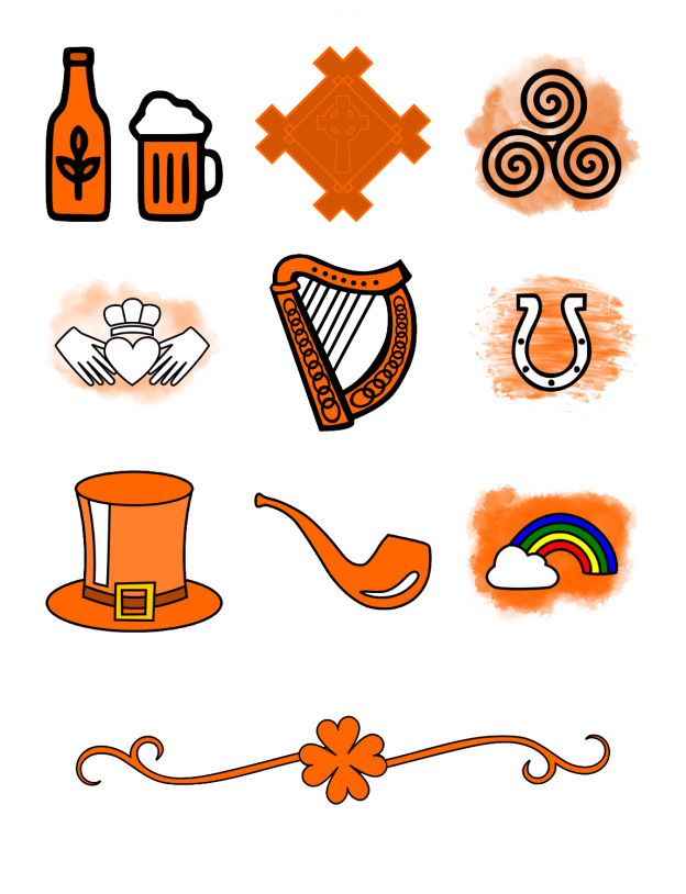 Irish Icons Journal Template Journal Graphics Orange
