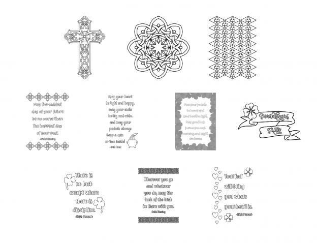 Irish Icons Journal Templates Coloring Page Graphics