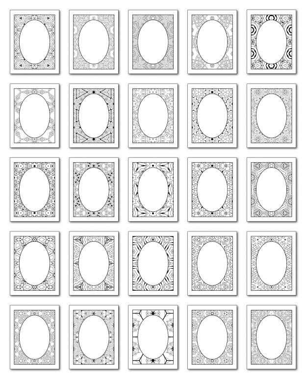 Lineart Frames Volume 1 Rectangle-Oval Frames All