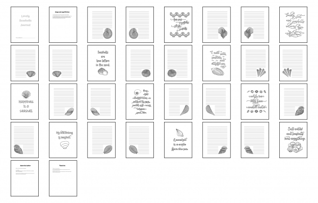 Lovely Seashells Journal Templates Print Version