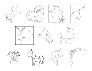 Magical Unicorns Journal Template Journal Graphics Lineart