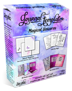 Magical Unicorns Journal Template Product Cover