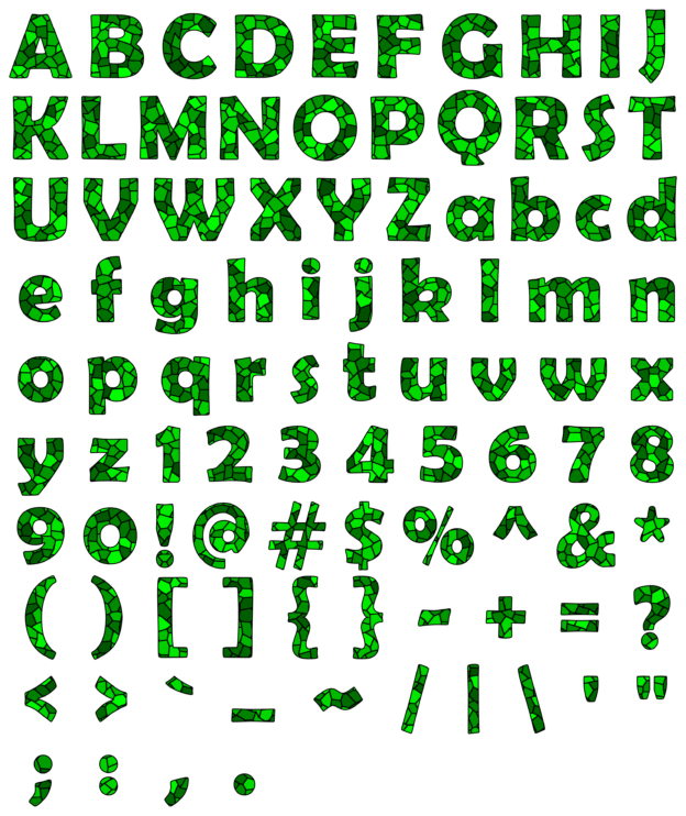 Mosaic Alphabet Green