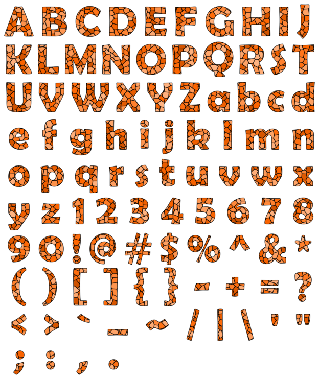 Mosaic Alphabet Orange