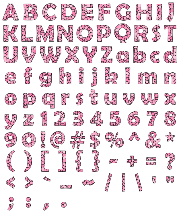 Mosaic Alphabet Pink