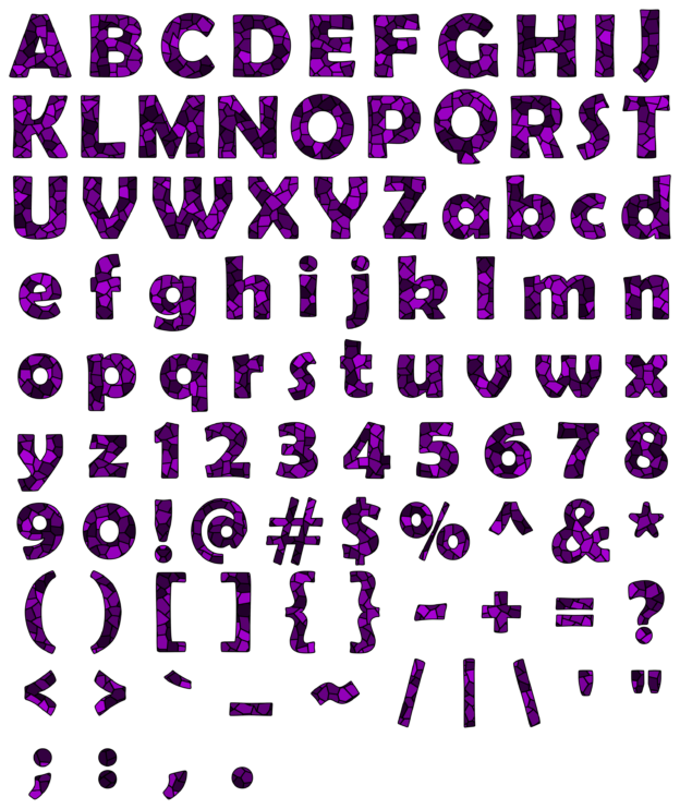 Mosaic Alphabet Purple