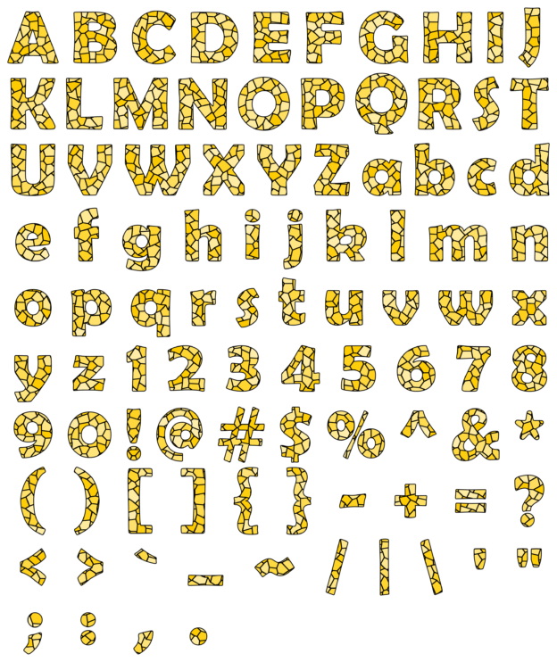 Mosaic Alphabet Yellow