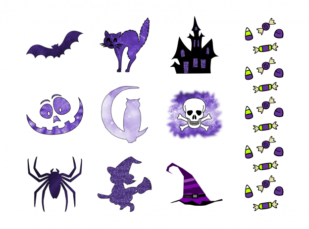 Spooky Halloween Journal Templates Journal Graphics Purple