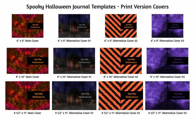 Spooky Halloween Journal Templates Print Version Covers