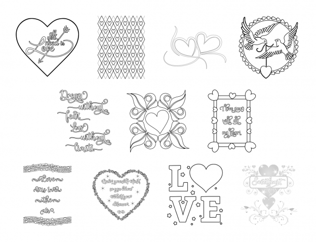 With All My Heart Journal Template Coloring Page Graphics