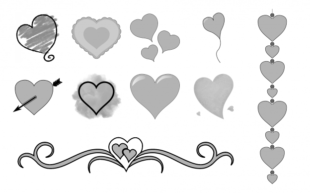 With All My Heart Journal Template Journal Graphics Grayscale
