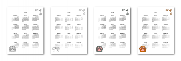 Zen PLR 2021 Cat Calendars Yearly Calendars