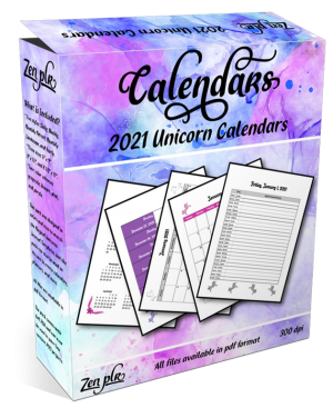 Zen PLR 2021 Unicorn Calendars Product Cover