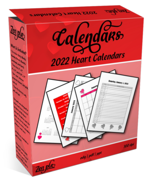 Zen PLR 2022 Heart Calendars Product Cover