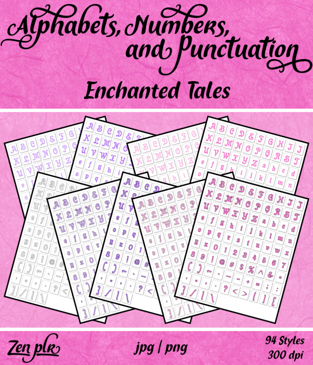 Zen PLR Alphabets, Numbers, and Punctuation Enchanted Tales Front Cover