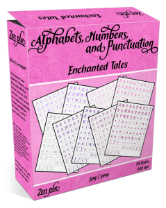 Zen PLR Alphabets, Numbers, and Punctuation Enchanted Tales Product Cover