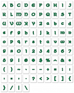 Zen PLR Alphabets, Numbers, and Punctuation Wearin' of the Green Textured Outlined