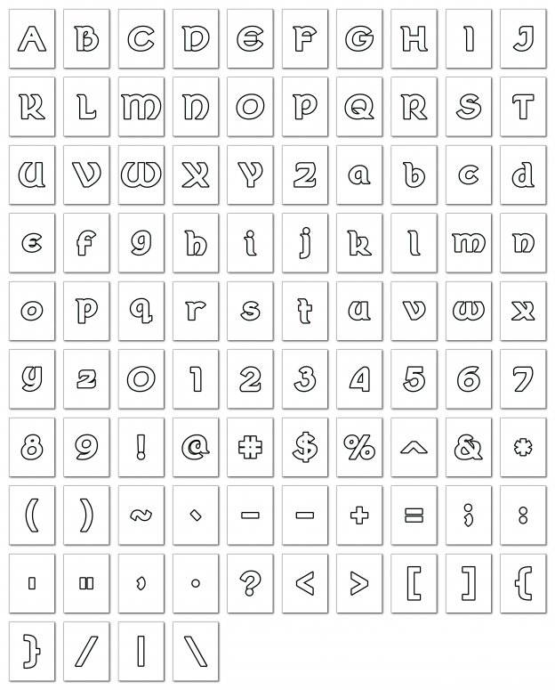 Zen PLR Alphabets, Numbers, and Punctuation Wearin' of the Green White Outlined