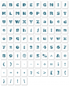 Zen PLR Alphabets, Numbers, and Punctuation Winter Wonderland Dark Blue Non-Outlined