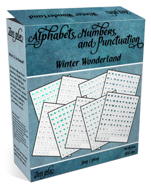 Zen PLR Alphabets, Numbers, and Punctuation Winter Wonderland Product Cover