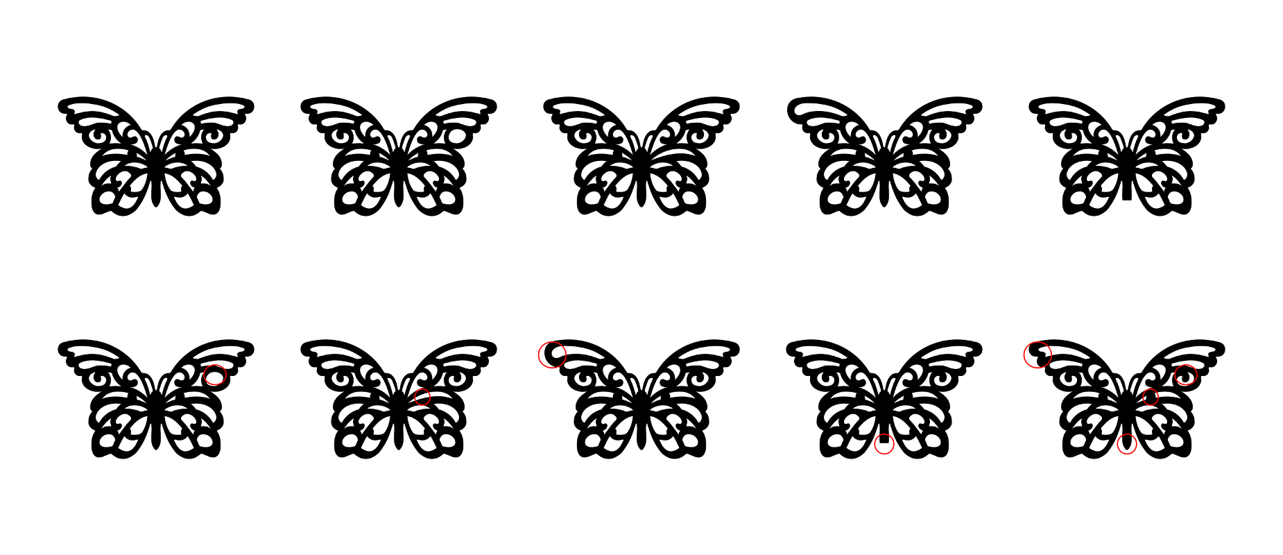 Zen PLR Beautiful Butterflies Journal Templates Upgrade Find the Differences Butterfly 04