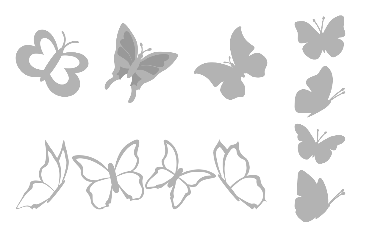 Zen PLR Beautiful Butterflies Journal Templates Upgrade Journal Page Graphics Grayscale