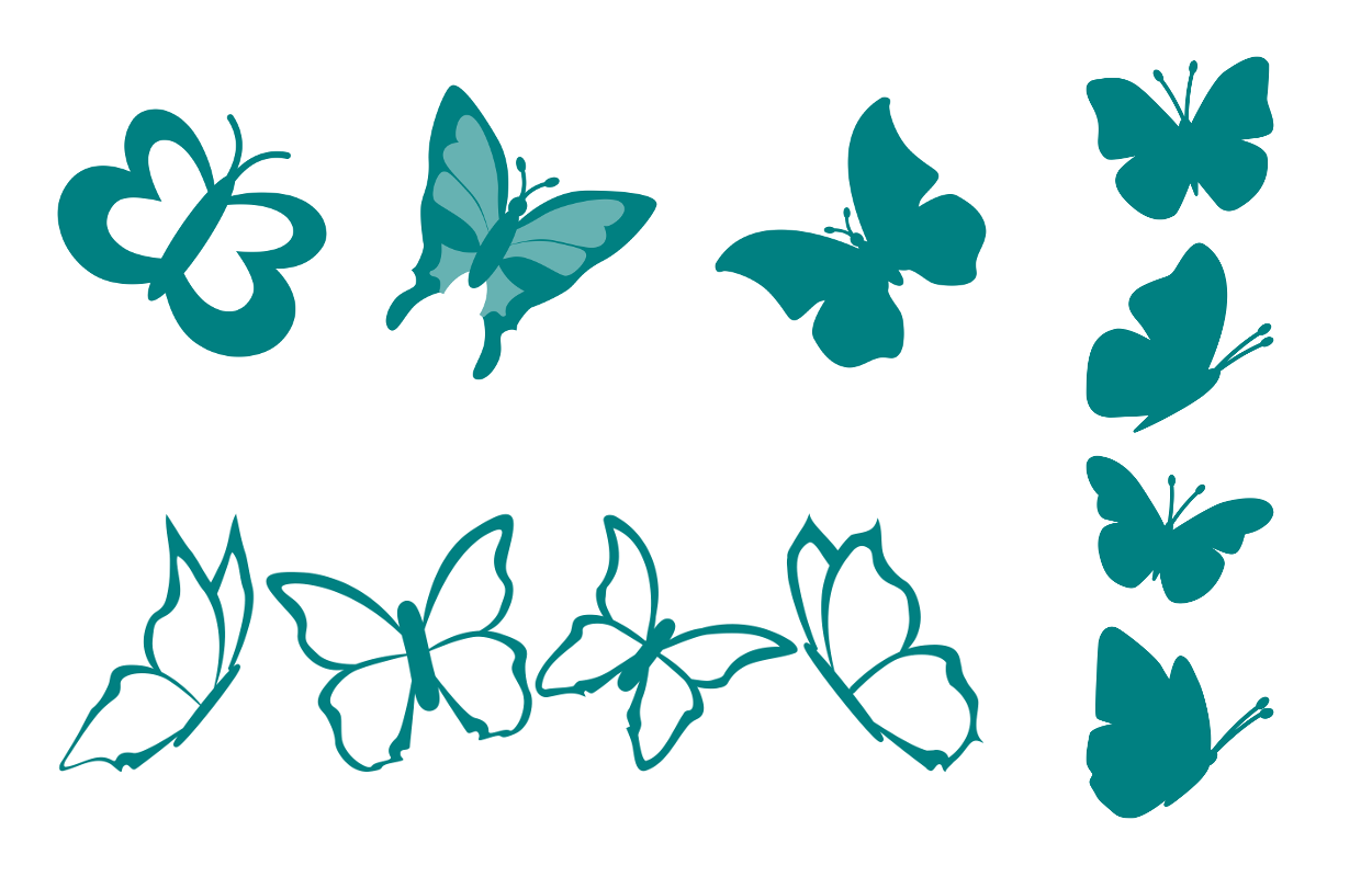 Zen PLR Beautiful Butterflies Journal Templates Upgrade Journal Page Graphics Teal