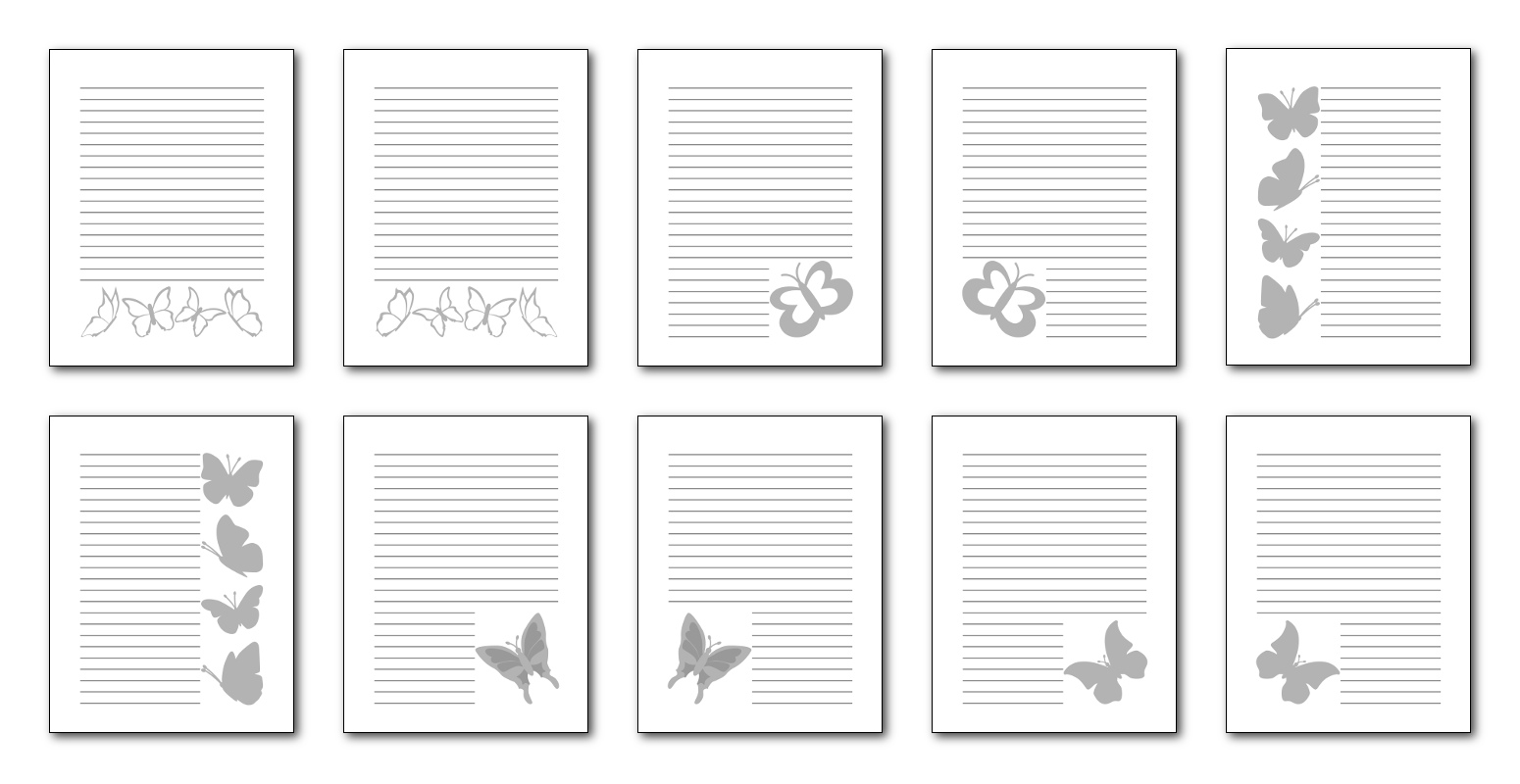 Zen PLR Beautiful Butterflies Journal Templates Upgrade Journal Pages Grayscale Digital
