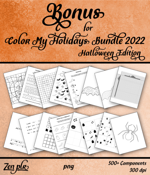 Zen PLR Bonus for Color My Holidays Bundle Halloween Front Cover