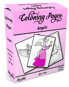 Zen PLR Coloring Pages Angels Product Cover