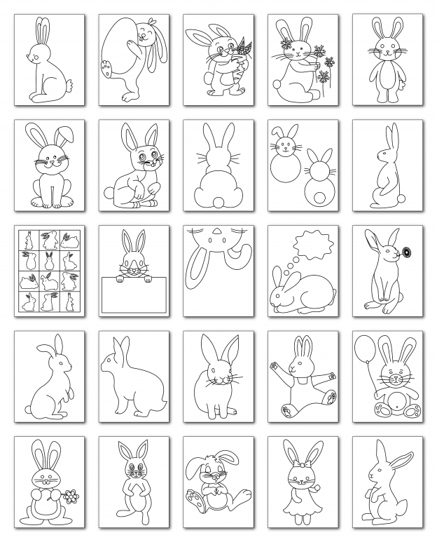 Zen PLR Coloring Pages Bunnies All Graphics