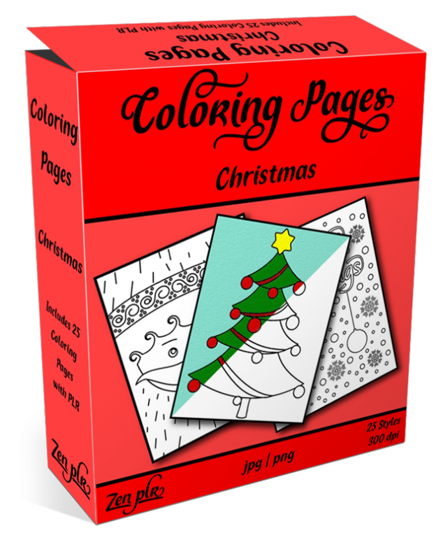 Zen PLR Coloring Pages Christmas Product Cover