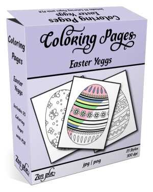 Zen PLR Coloring Pages Easter Yeggs Product Cover