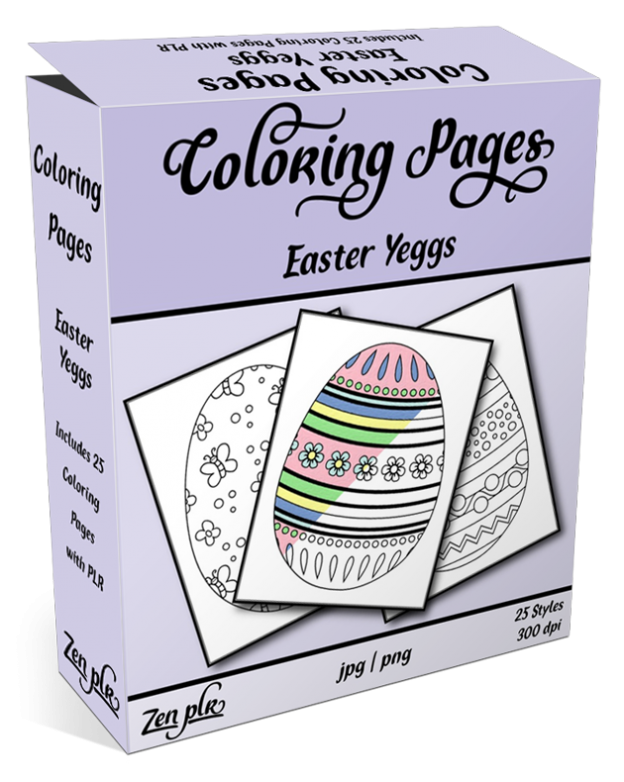 Zen PLR Coloring Pages Easter Yeggs Product Cover