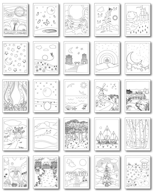 Zen PLR Coloring Pages Faerie Tales Backgrounds All Graphics