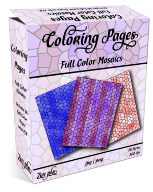 Zen PLR Coloring Pages Full Color Mosaics Product Cover