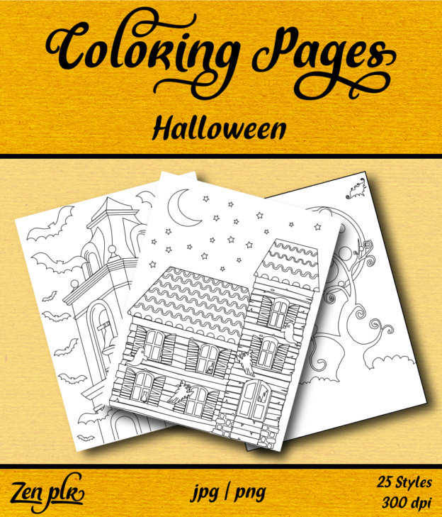 Zen PLR Coloring Pages Halloween Front Cover