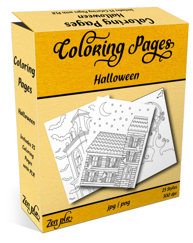 Zen PLR Coloring Pages Halloween Product Cover