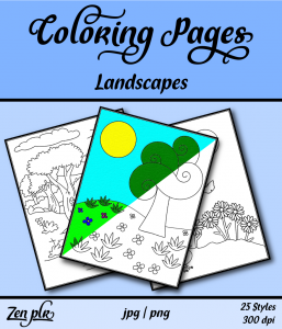 Zen PLR Coloring Pages Landscapes Front Cover