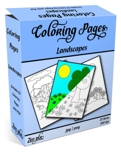 Zen PLR Coloring Pages Landscapes Product Cover