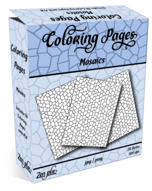 Zen PLR Coloring Pages Mosaics Product Cover