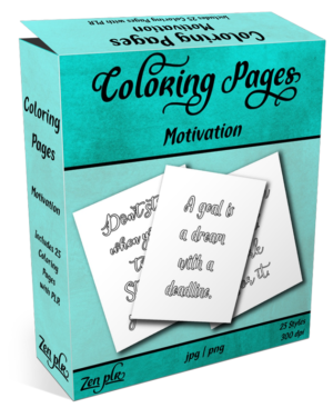 Zen PLR Coloring Pages Motivation Product Cover