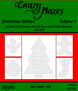 Zen PLR Crazy Mazes Christmas Edition Volume 01 Front Cover