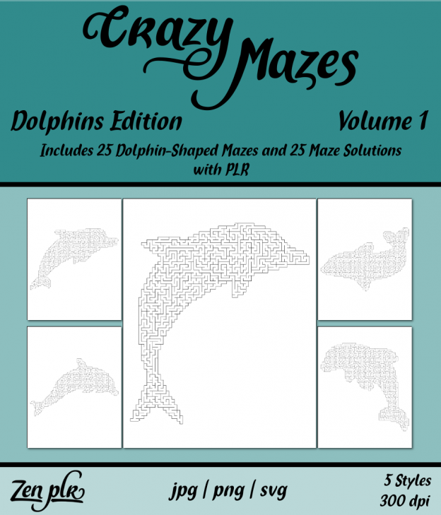 Zen PLR Crazy Mazes Dolphins Edition Volume 01 Front Cover