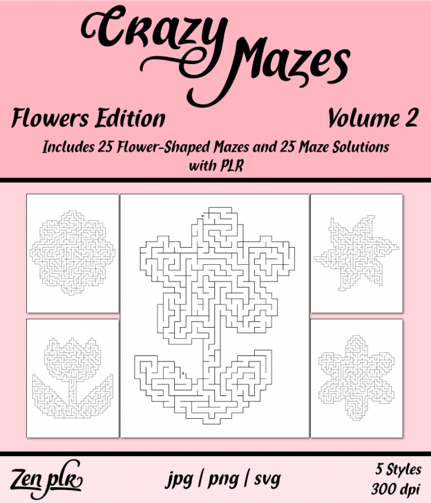 Zen PLR Crazy Mazes Flowers Edition Volume 02 Front Cover