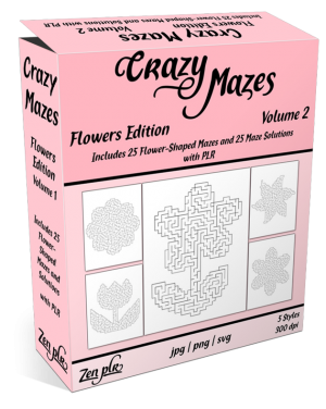Zen PLR Crazy Mazes Flowers Edition Volume 02 Product Cover